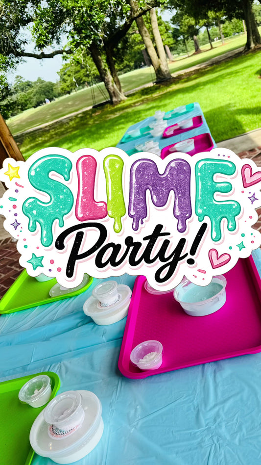 Kids birthday party - slime making on location