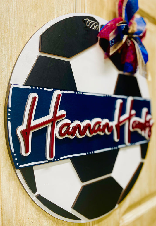 3D Hannan soccer ball door hanger