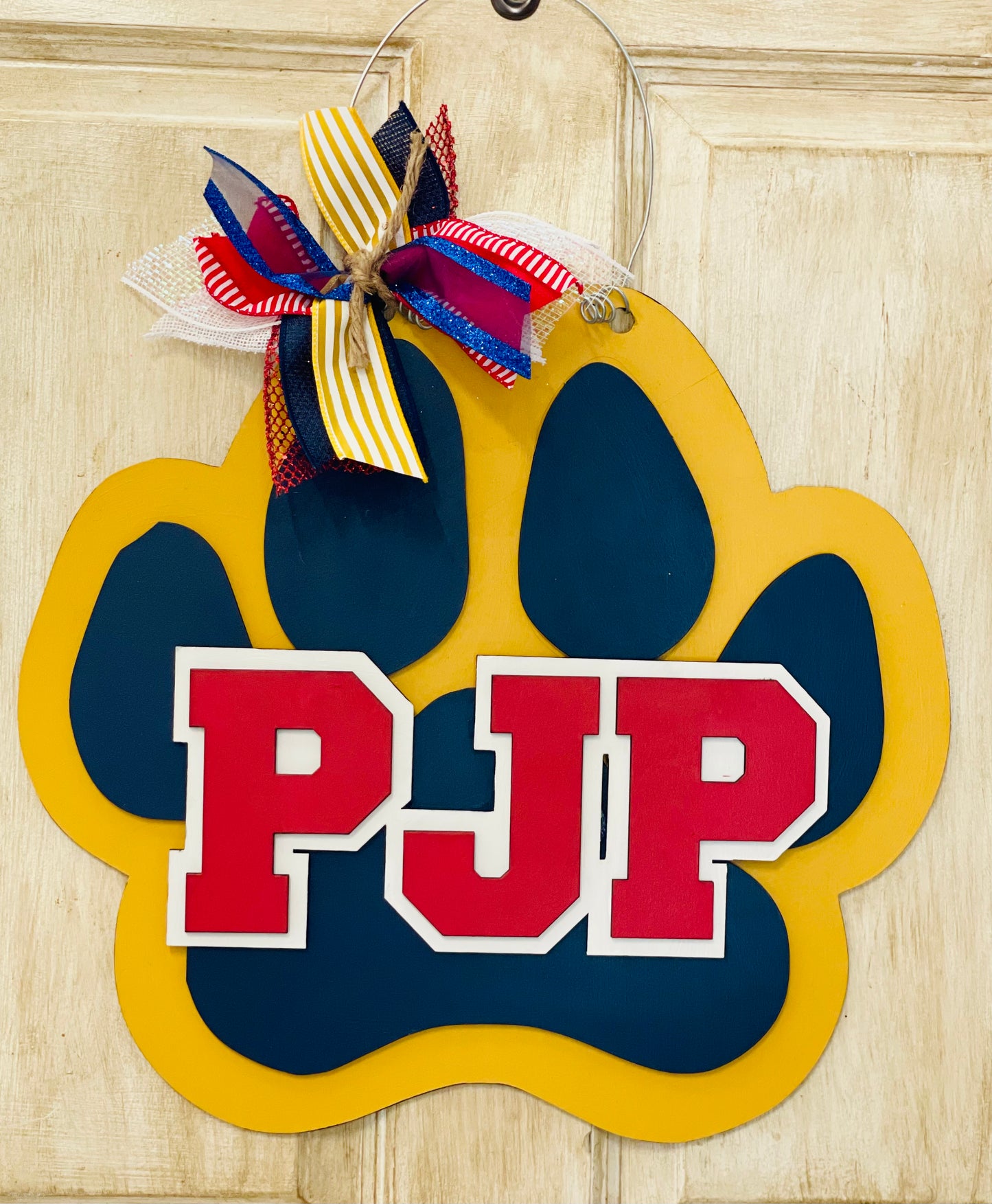 3D Pope John Paul School Paw door sign