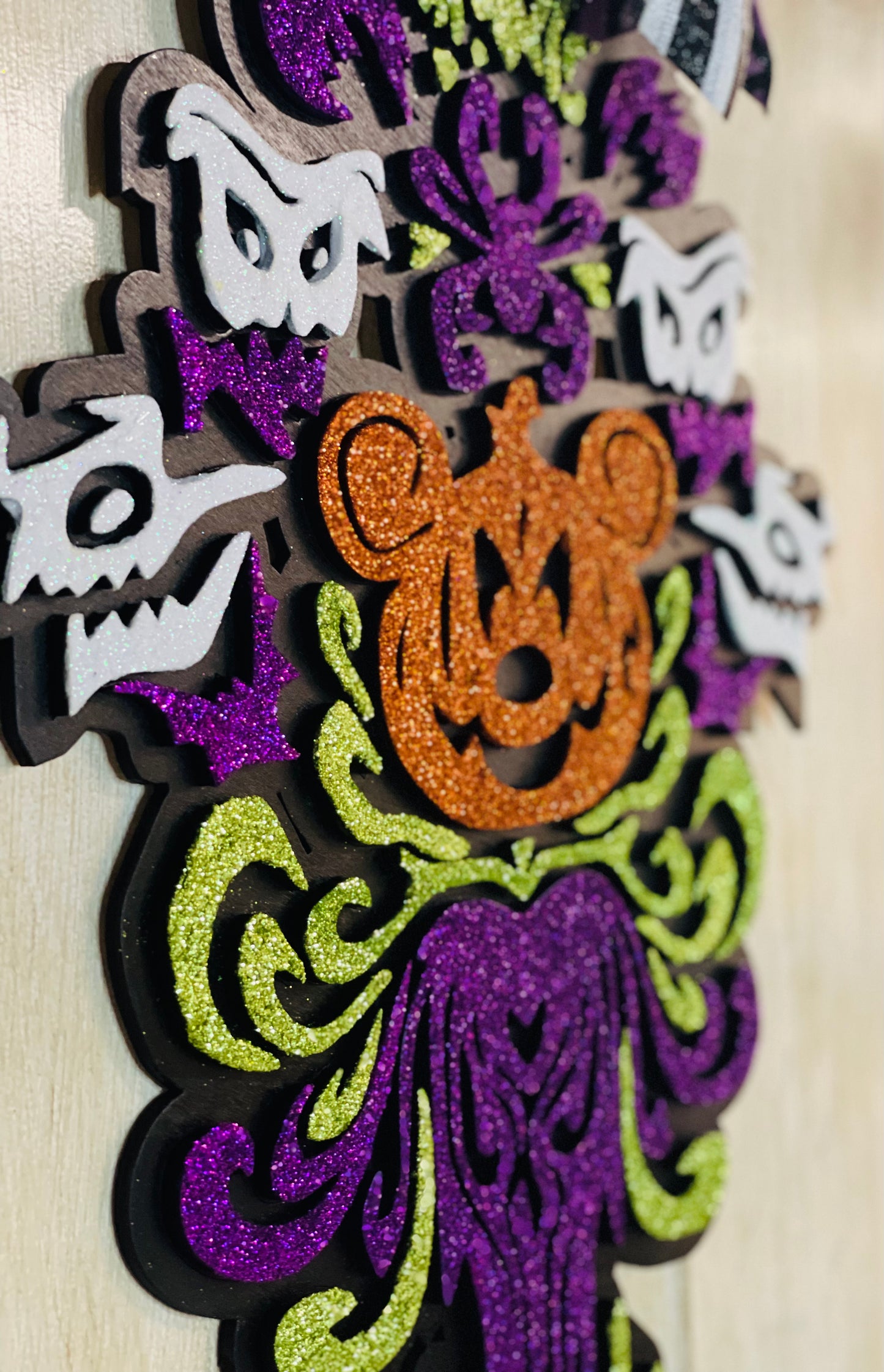 3D Scary Mickey pumpkin deco sign