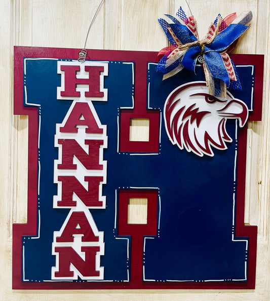 3D Hannan Big H Interchangeable door sign