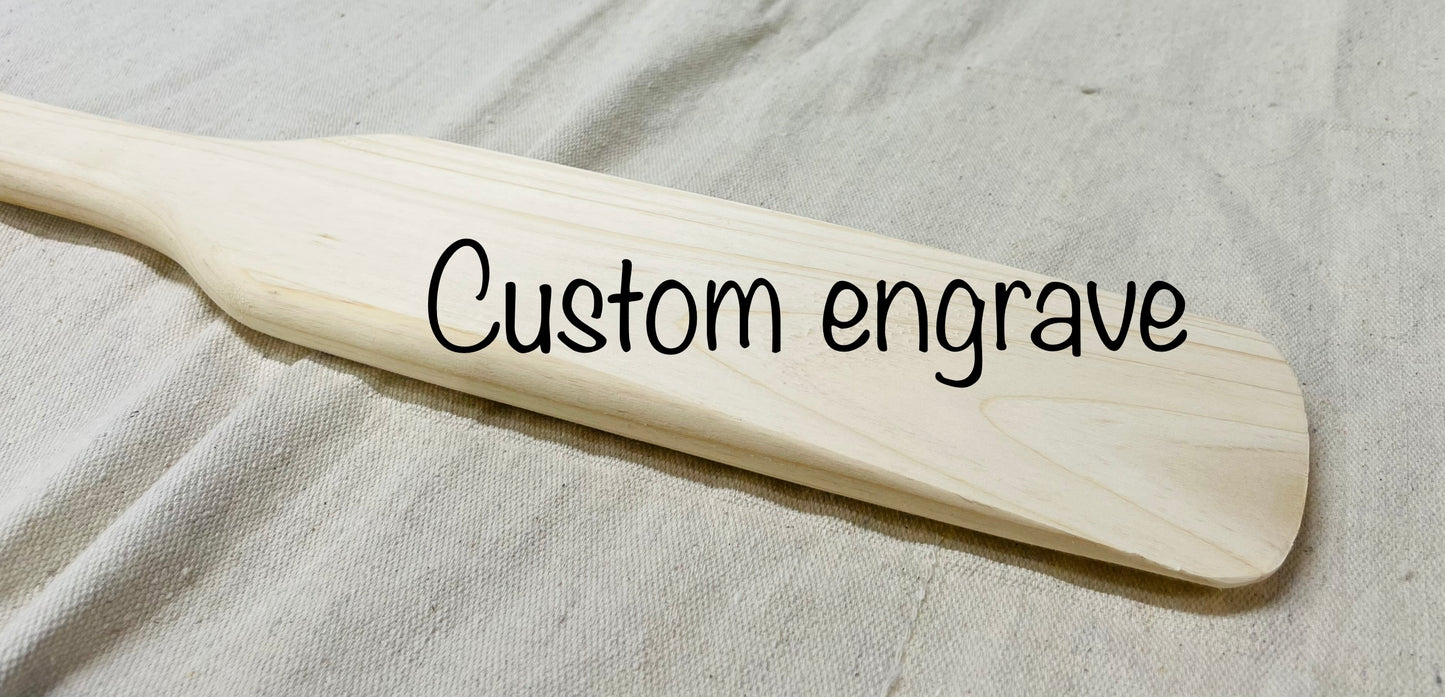 Custom Engraved wood cooking paddle