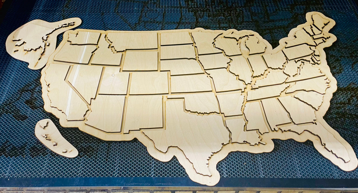 BLANK 3D USA puzzle type of sign