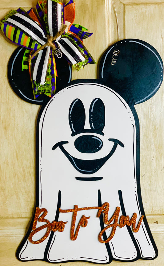 3D Boo Mickey door sign