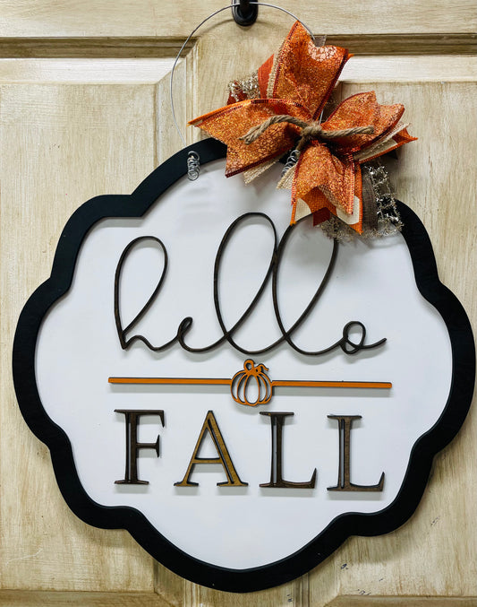 3D Hello Fall door sign - 3 designs