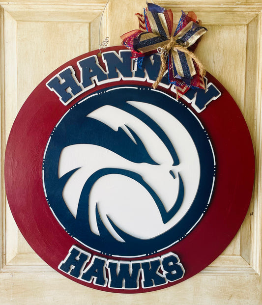 3D Hannan Hawk Round door sign