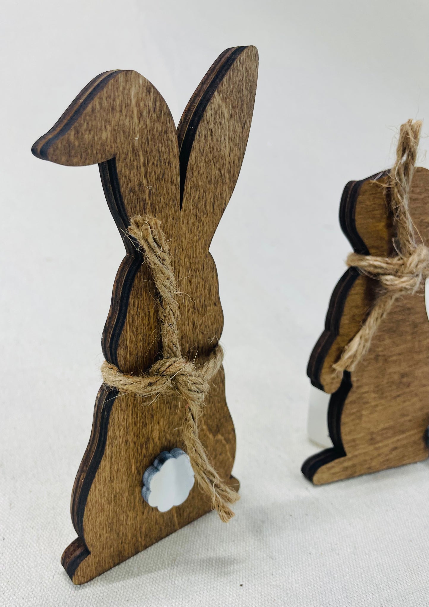 EASTER wood stained bunny shelf sitter
