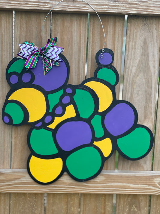 3D Mardi Gras bead dog door sign