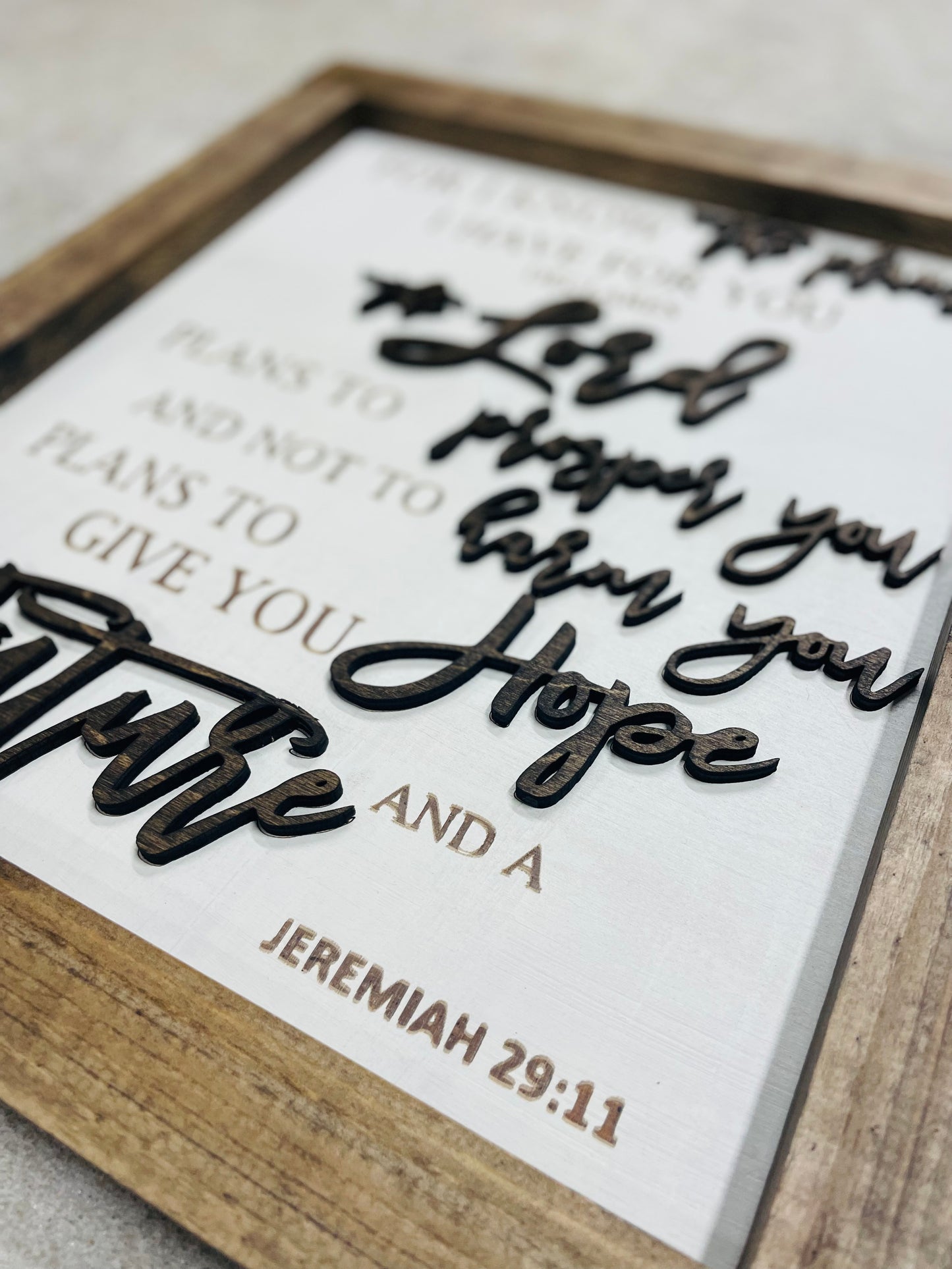 3D Jeremiah 29:11 shelf sign 18” wide