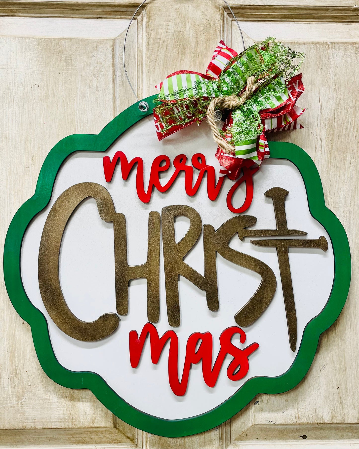 3D merry CHRISTmas Door hanger