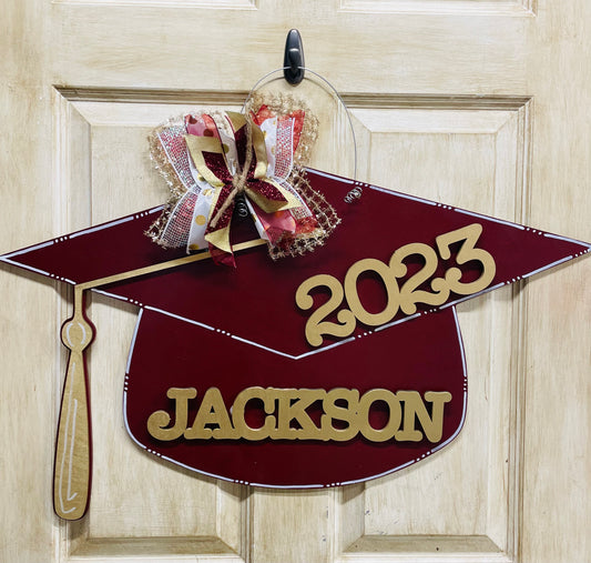 3D graduation cap door hanger