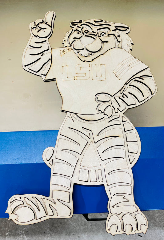 3D LSU Mike the Tiger Door sign