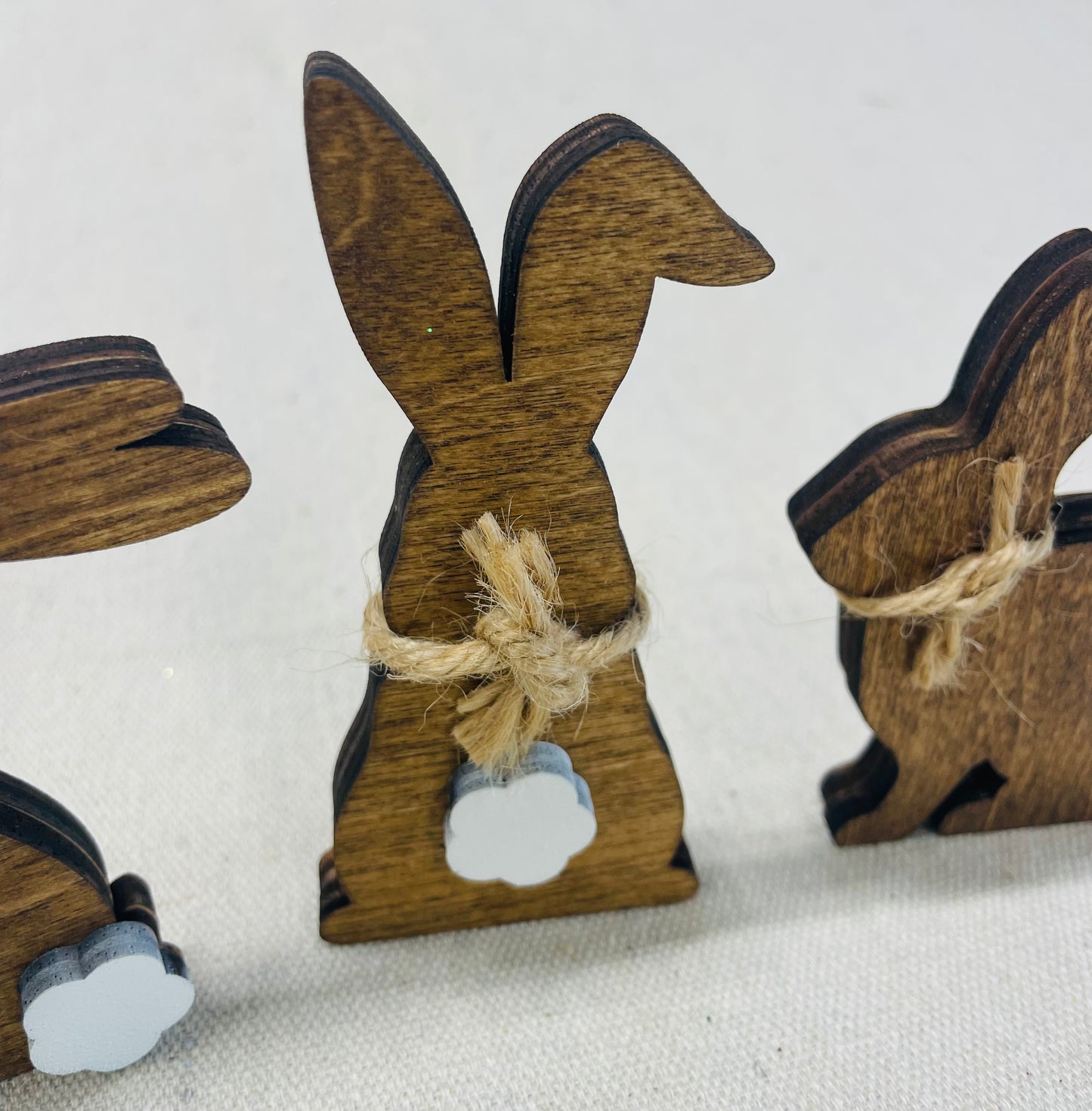 EASTER wood stained bunny shelf sitter