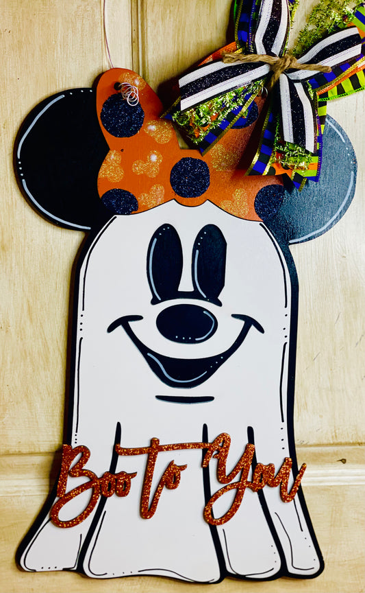 3D Boo Minnie door sign