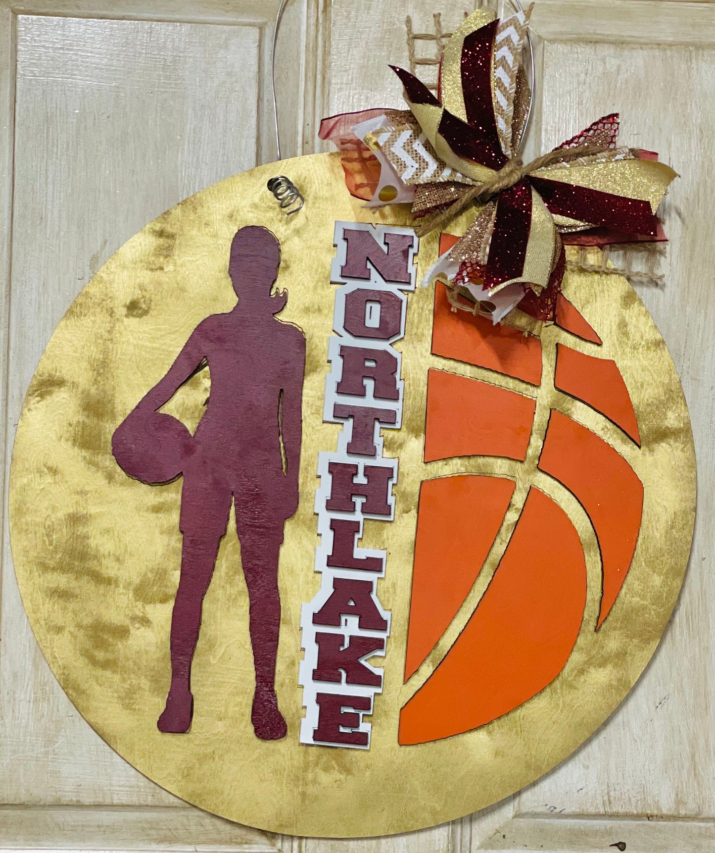 3D basketball door sign - custom to your school