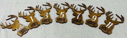 3D Deer head Baby milestones