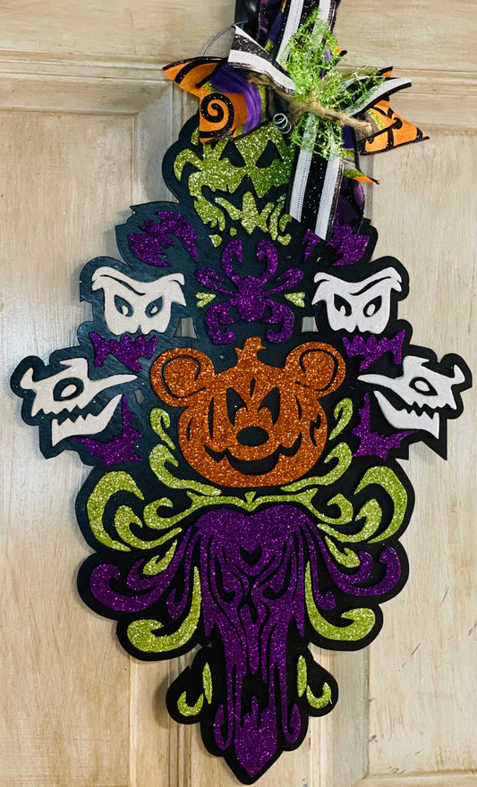 3D Scary Mickey pumpkin deco sign