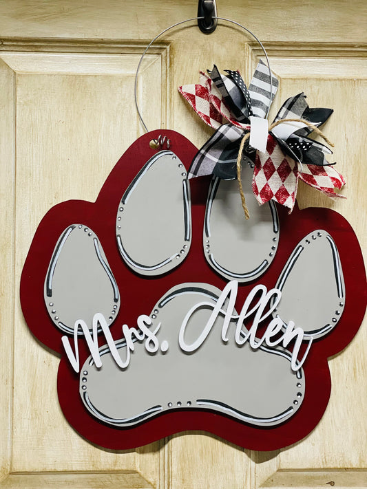 3D PAW Door sign