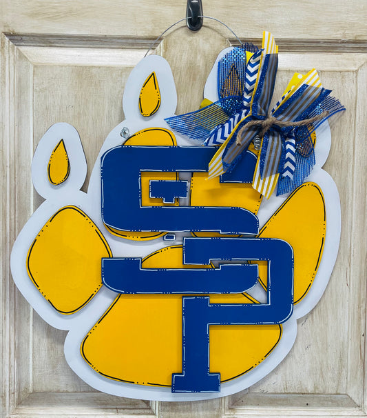 3D St. Paul's School Wolf Paw door hanger