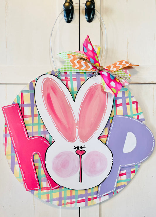 3D EASTER BUNNY HOP door sign