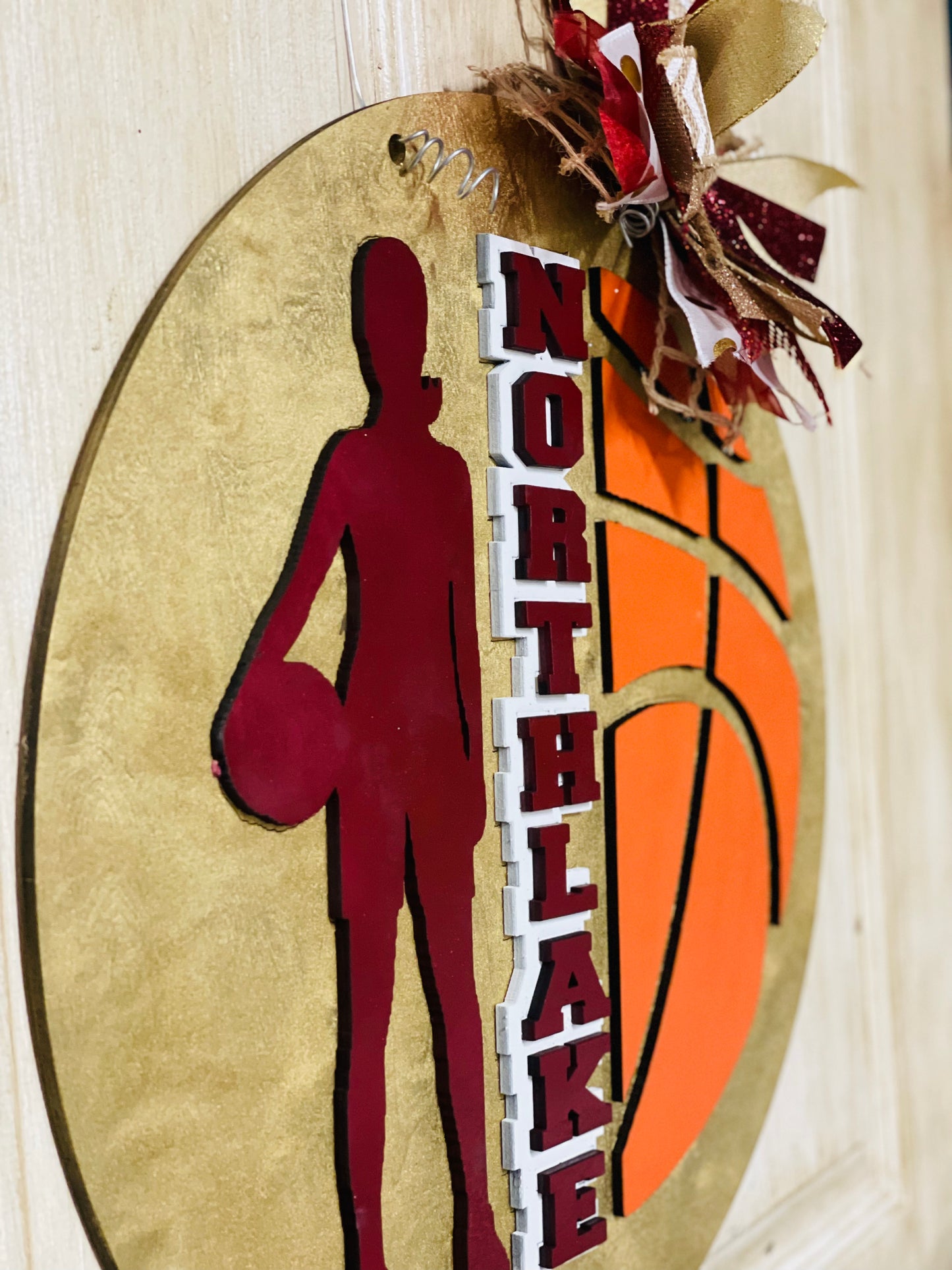 3D basketball door sign - custom to your school