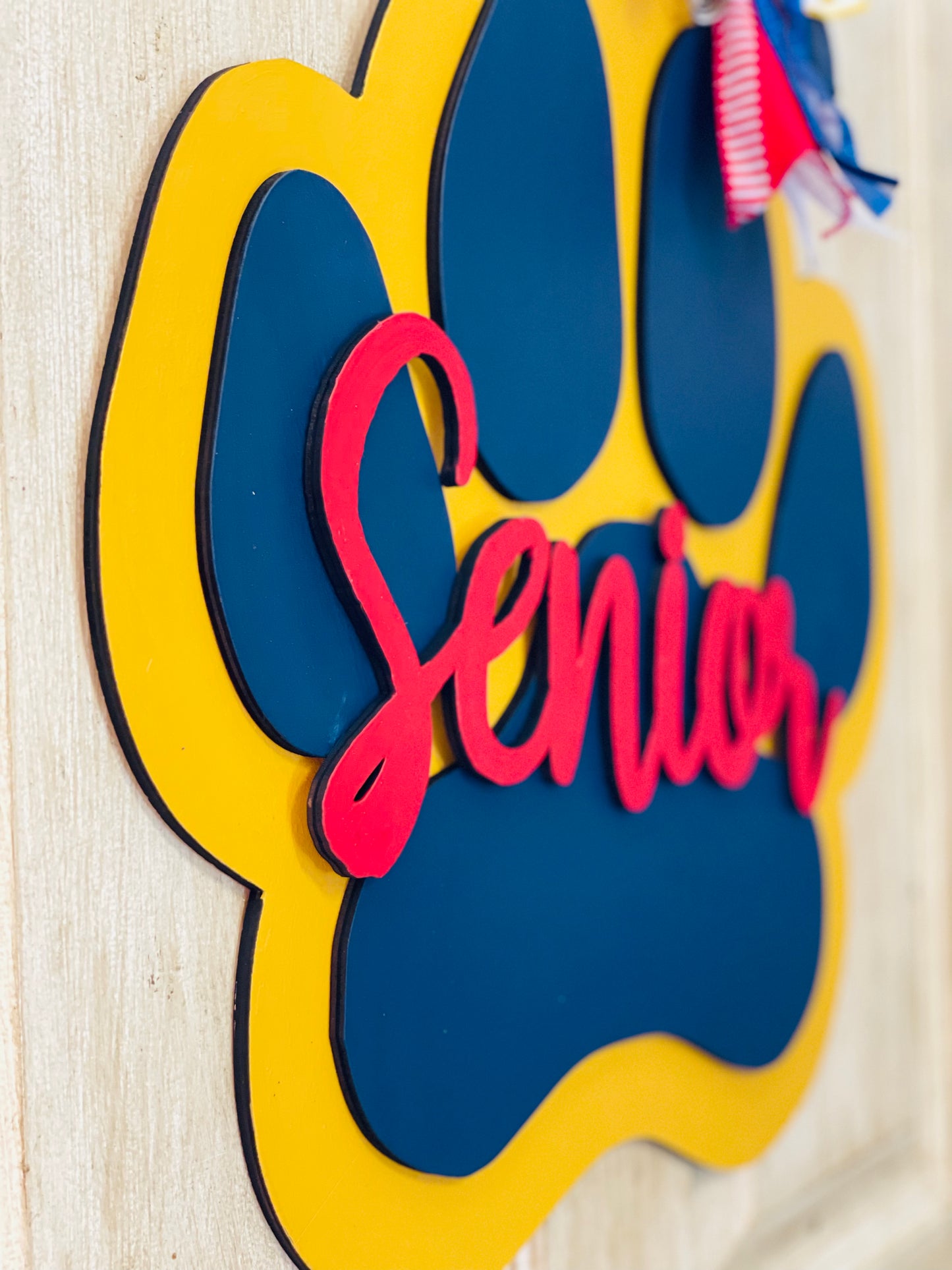 3D Pope John Paul School Paw door sign