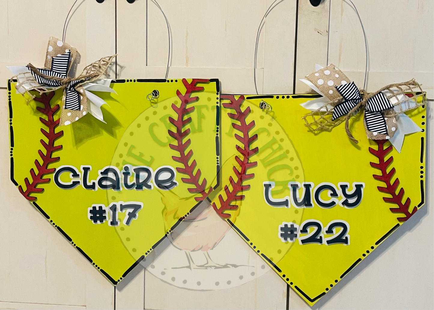 PAINTED 3D HOME PLATE DOOR SIGN