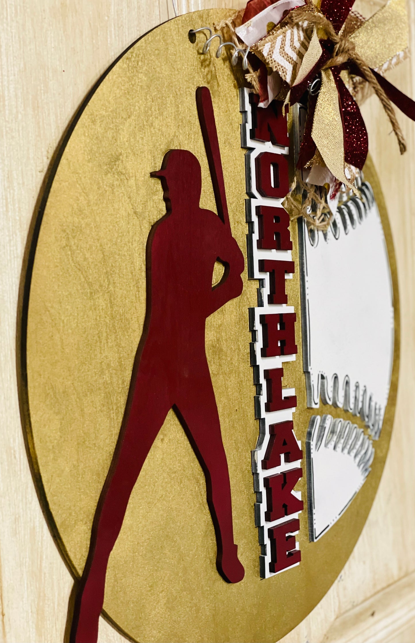 3D baseball door sign - custom to your school