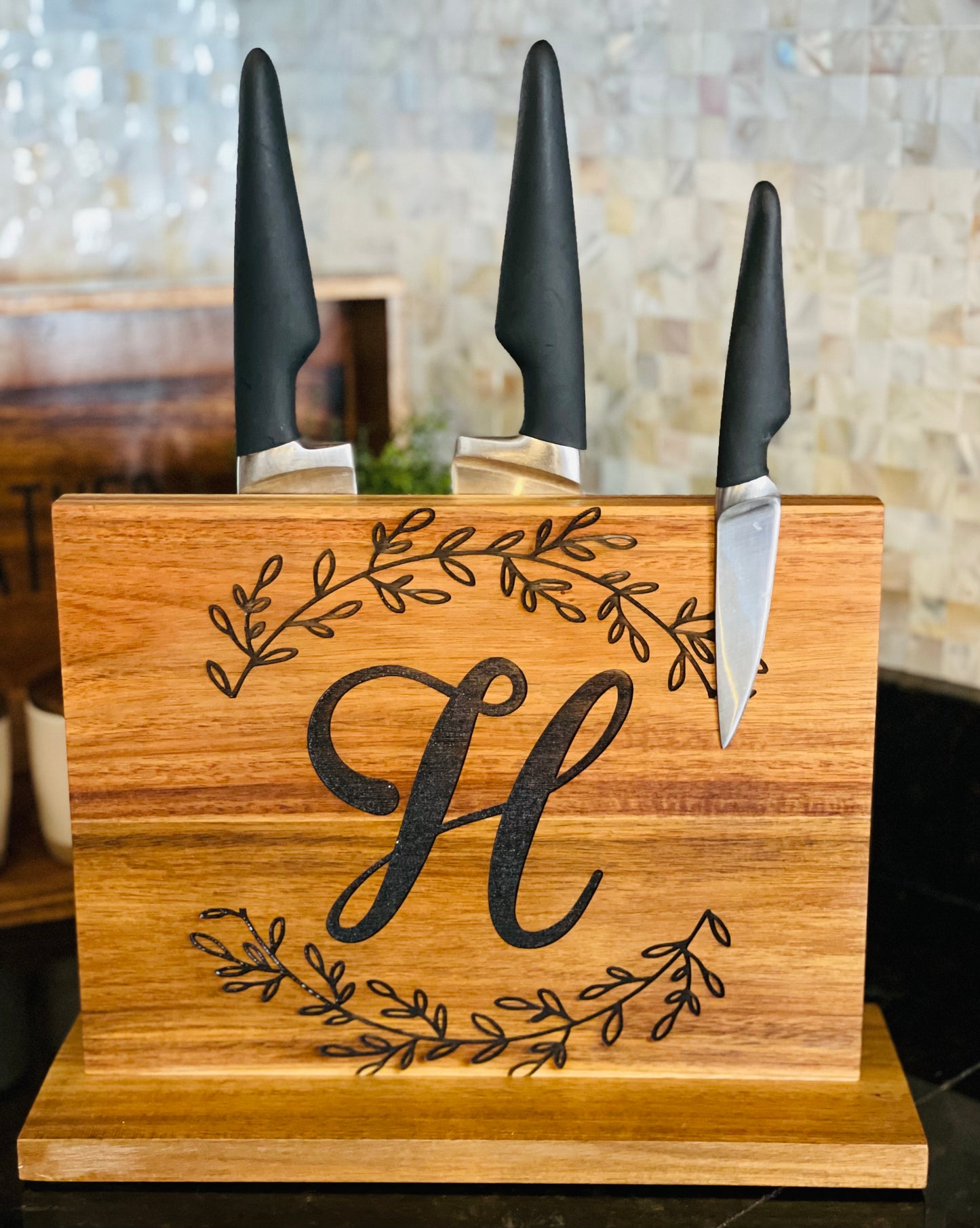 Engraved Magnetic knife holder