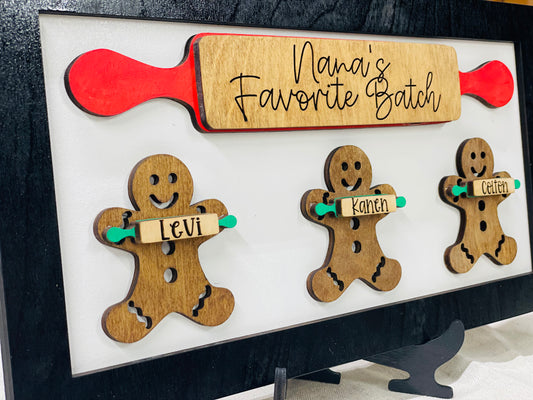 3D Gingerbread Favorite Batch shelf sign 15”