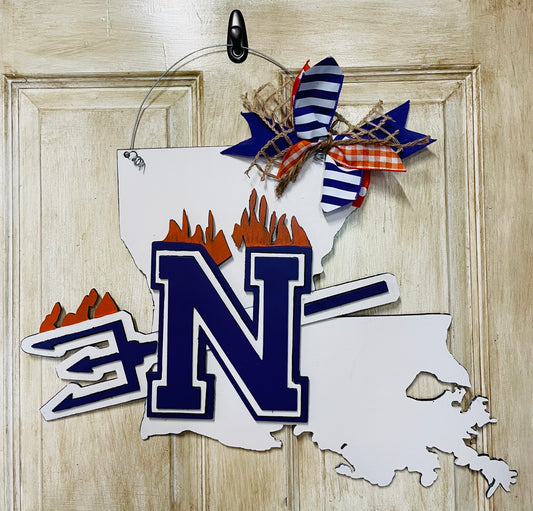 3D NW university of Louisiana door sign