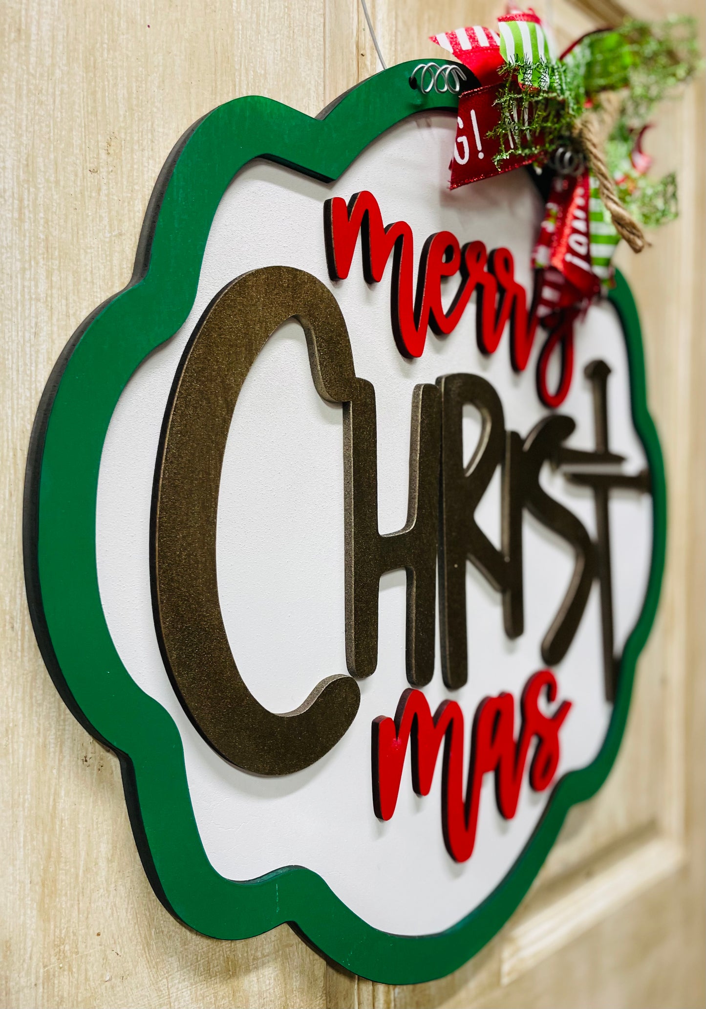 3D merry CHRISTmas Door hanger